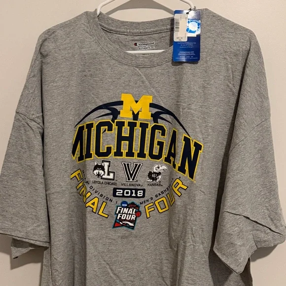 Champion Michigan 2018 Final Four Gray T-Shirt NWT - Picture 4 of 8
